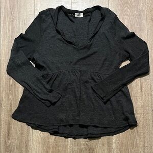 T.La Anthropologie Charcoal Long Sleeve Top Size L